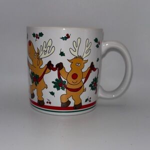 VTG Festive Reindeer Ceramic‎ Mug Made in Japan
